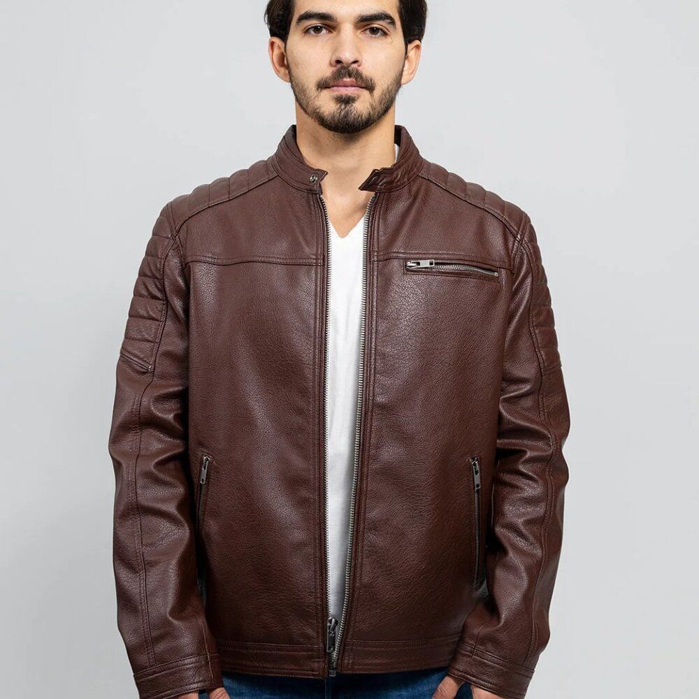 Men's Vegan Faux Leather Jacket
